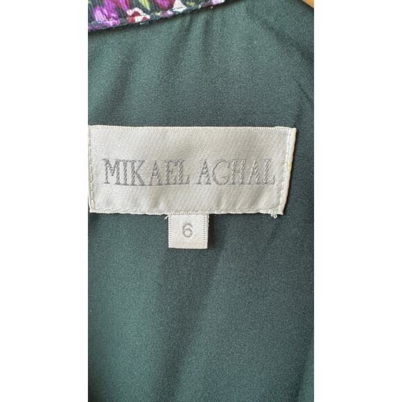 Mikael Aghal Belted Ruffled Floral Jumpsuit in Purple Size 6 - Picture 5 of 12